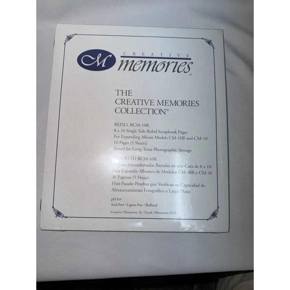 New Creative Memories 8x10 Single Side Ruled Scrapbook pages 5 sheets 10 pages